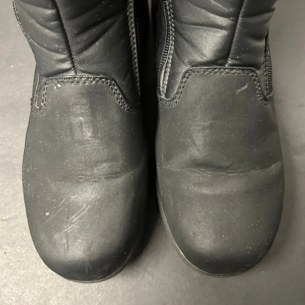 Totes Winter Boots Womens 8M Black Good Dual Zipper Quilted 024-8906